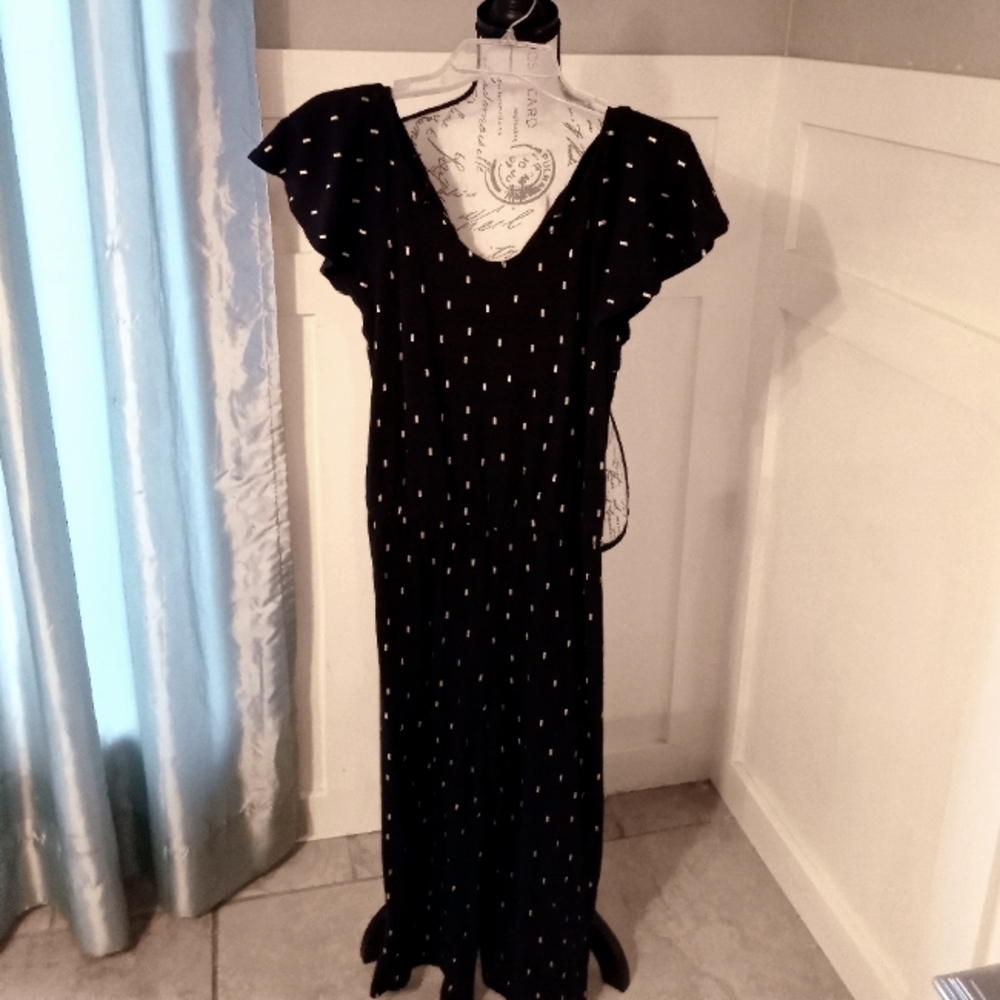 Old Navy Black Jumpsuit with Gold Flecks 16